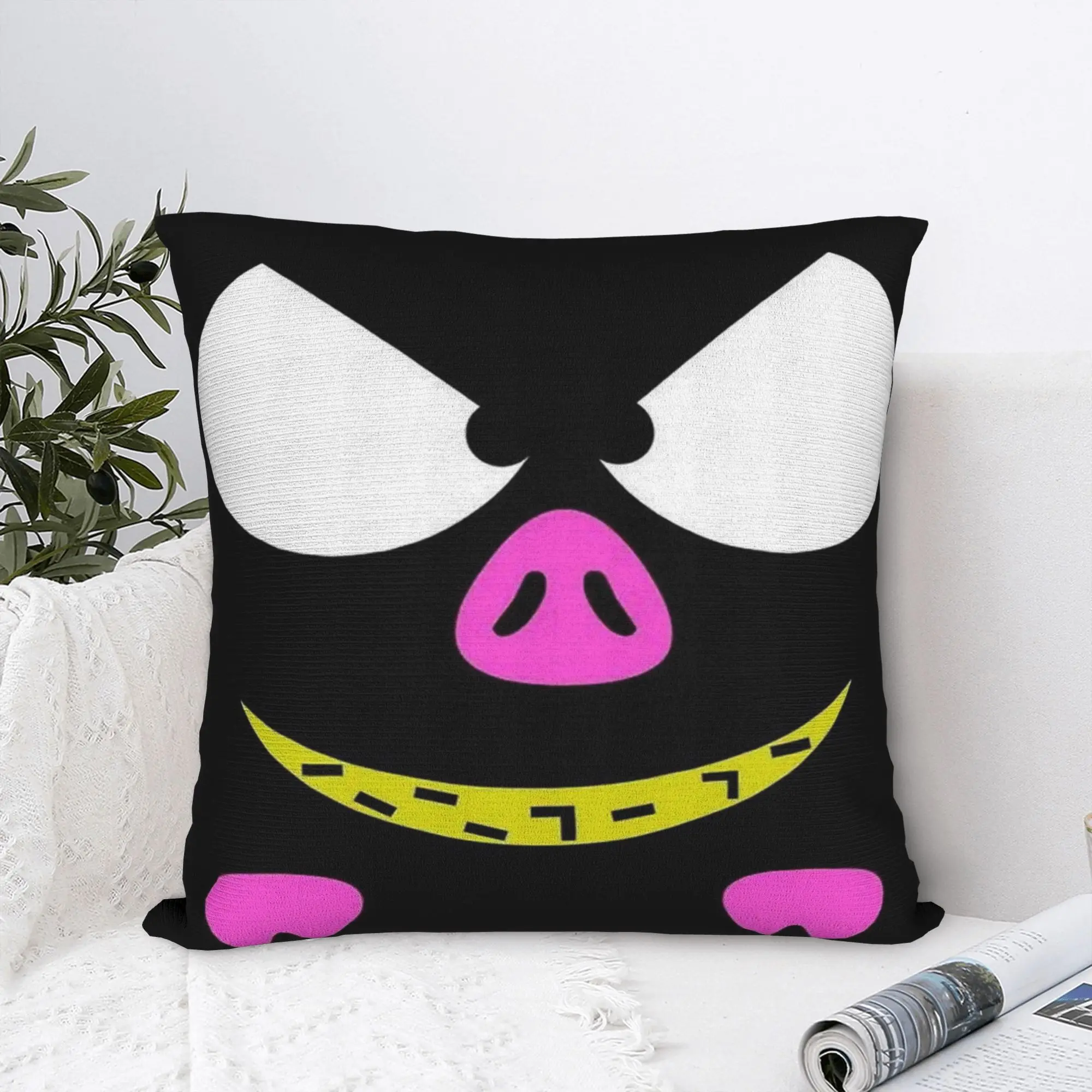 P-CHAN the Pig Square Pillowcases Polyester Bed Car Anime Ranma Cushion Case Cool Decor Pillowcase 40*40