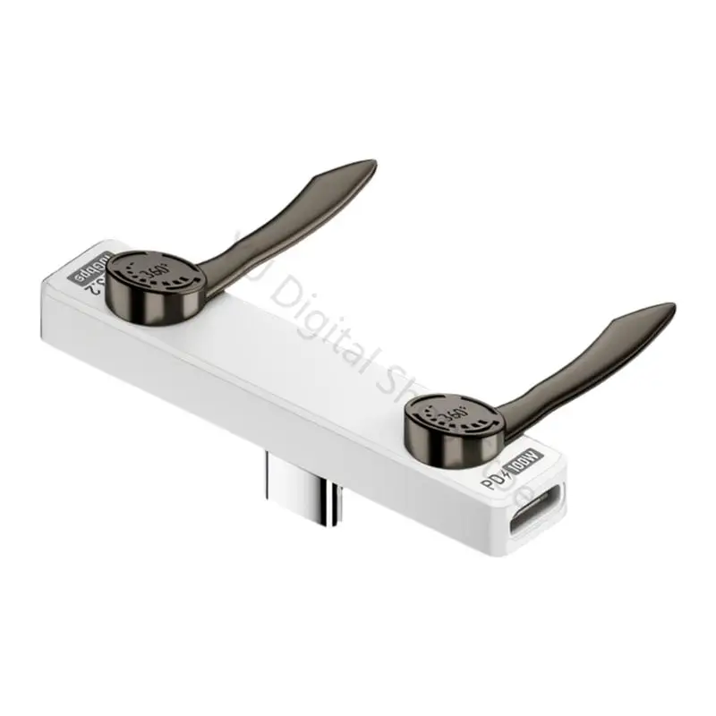 96BA USB C Viewing Stand PD100W Phone Charging Adapter, Foldable Phone Holder for Desk Messages, Video Calls, and Travel Use