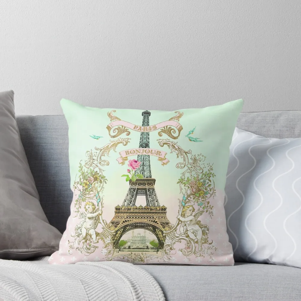 

Bonjour Paris Throw Pillow Ornamental Pillow Luxury Pillow Cover christmas ornaments 2025 Embroidered Cushion Cover