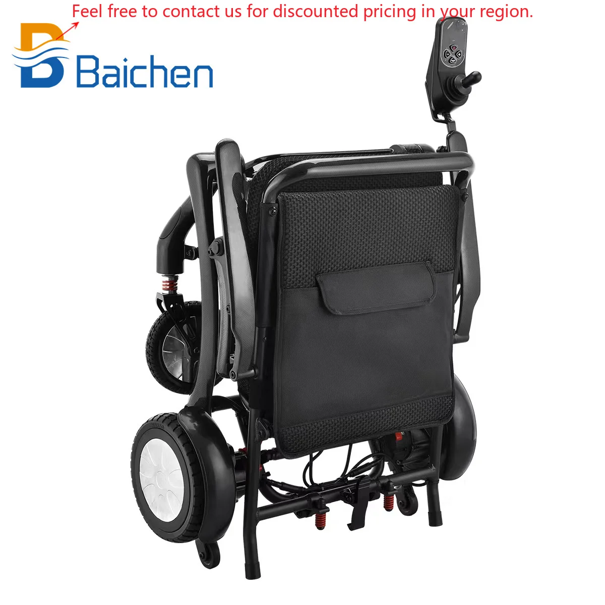 Baichen 500W Brushless Motor Folding Electric Wheelchair Handicapped Outdoor Travel Carbon Fiber Wheelchair All Terrain