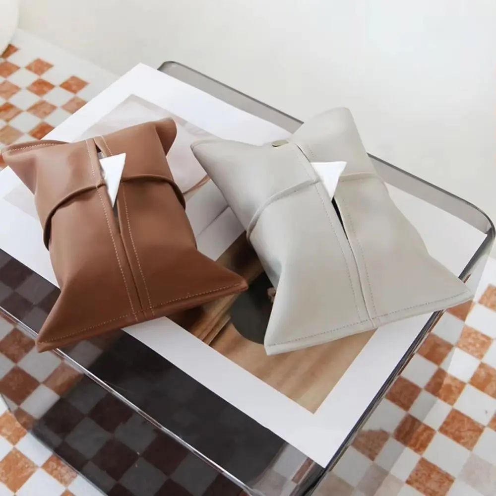 

High-grade Car Tissue Box Wear-resistant Waterproof Car Armrest Tissue Pouch Faux Leather High Quality Tissue Storage Case Home
