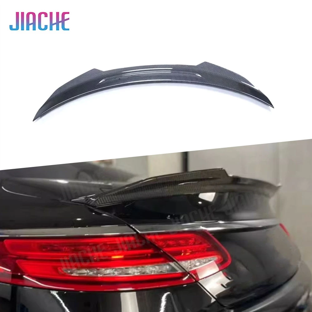 

Carbon Fibe Rear Bumper Spoiler Wings For Benz C217 S500 S63 S65 Coupe 2015-2020 Rear Trunk Spoiler Trim Bodykits Car Styling