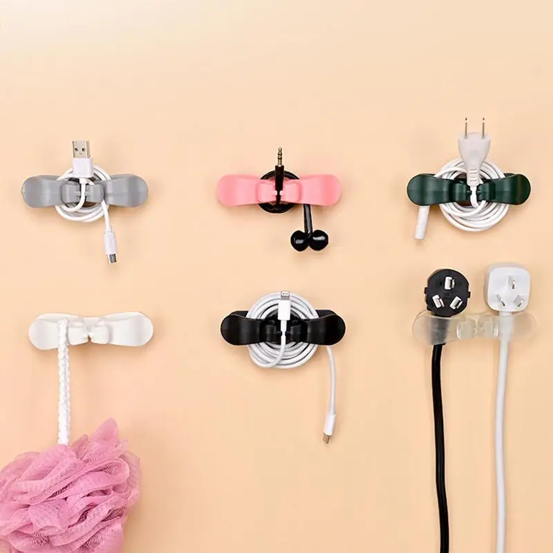 Cable Holder Clips No Punching Desk Cable Holder Cable Tidy Hooks Multi-Purpose Desktop Wire Organizer Cable Management for Home