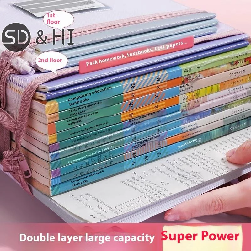 Transparent Zipper Mesh Document Storage Bag With Double Zip-Spacious Portable Handmade Storage Bag