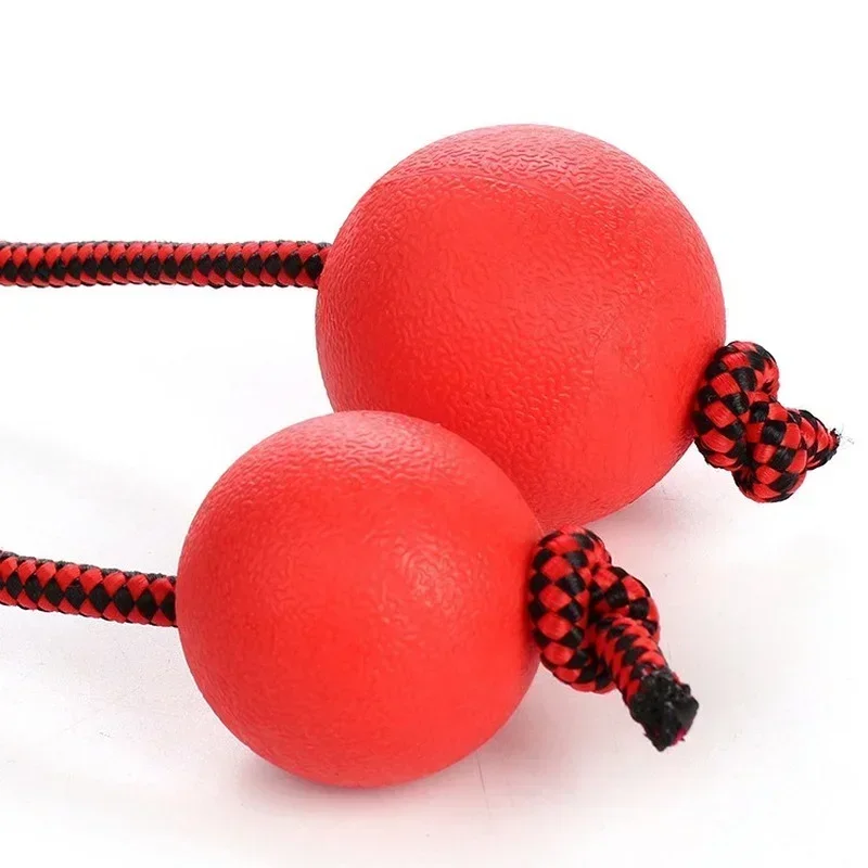 Indestructible Dog Ball Pet Training Dog Toy Puppy Tug Balls Toys Pet Chew Toys Solid Rubber Balls with Rope Pet Toy