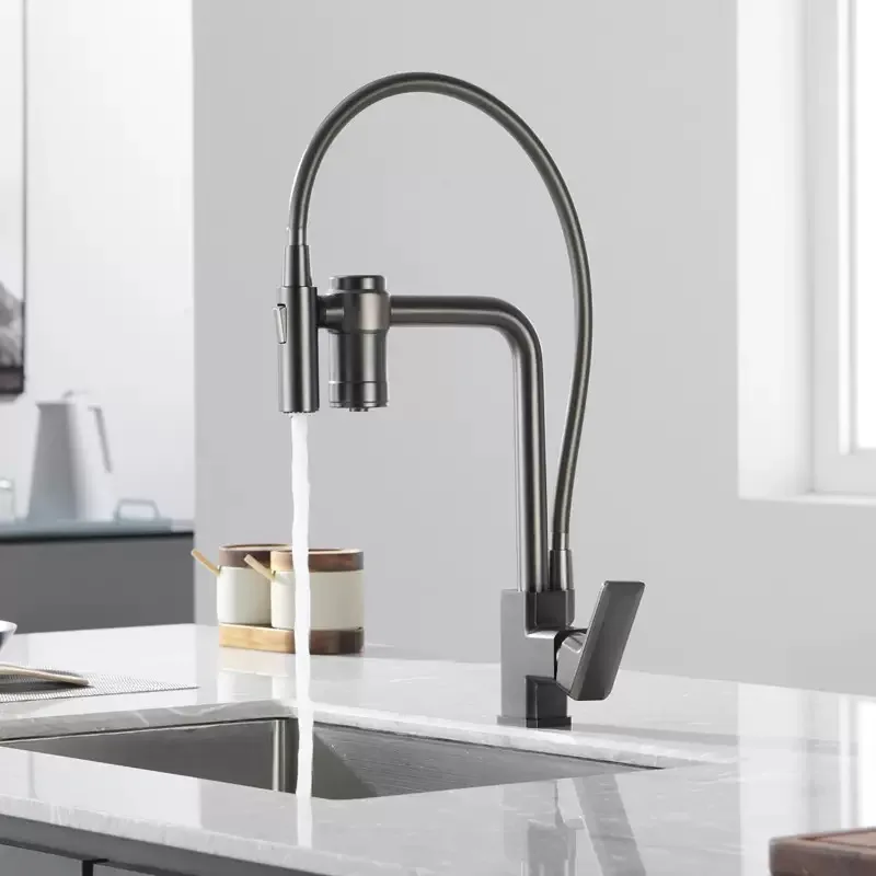 

Filtered Kitchen Sink Faucet Pure Water Tap Spout 2 Models Spout Deck Mount Single Handle Cold Hot Water Mixer Washing Tub Crane