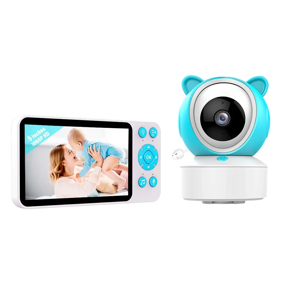 

Tuya Cry & Alarm Baby With 5" Display App Control Smart Nanny 2.4G Wifi For Infant Pet Home Indoor