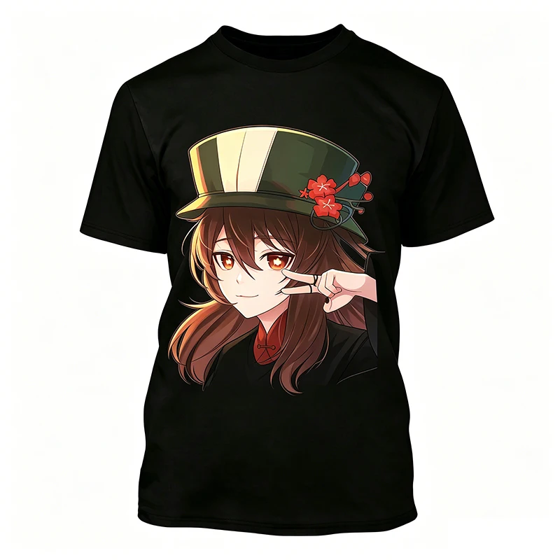Woman kawaii Trendy short-sleeved T-shirts for men and women popular summer style versatile slim-fitting printed round neck tops
