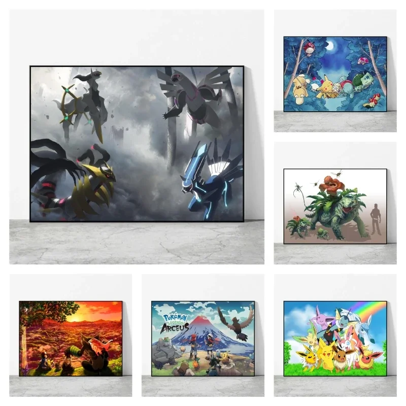 Canvas Posters Pokemon Pikachu Decor Gifts Home Decoration Living Room Kid Action Figures HD Print Art Prints Classic Picture