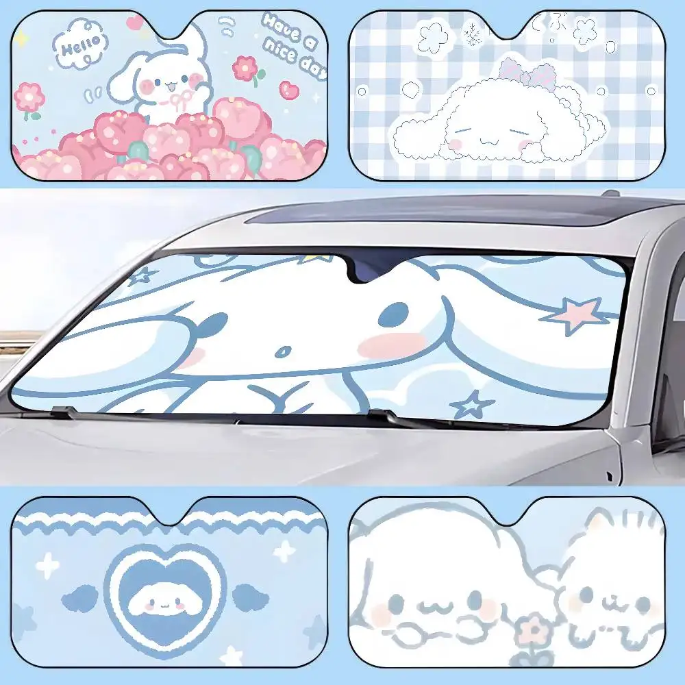 C-Cinnamorolls Car Sunshade Window Sunshade Sunblock Front Windshield Hood Interior Front Baffle Double Sunshade