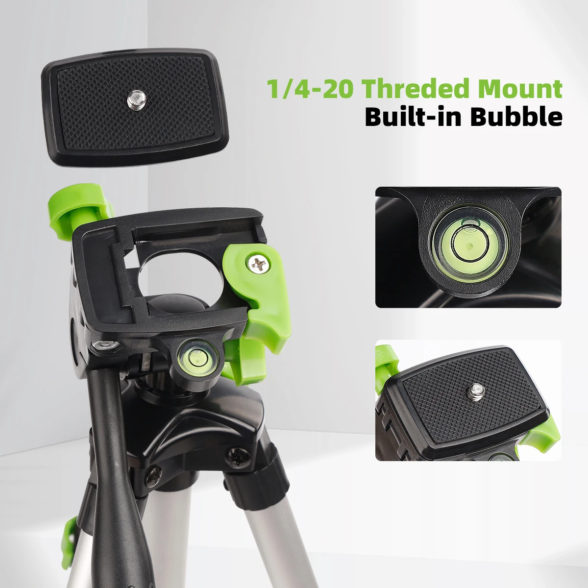 Huepar TPD05A  Adjustable Tripod for Laser Level Camera with 3-Way Flexible Pan Head Bubble Level 1/4\