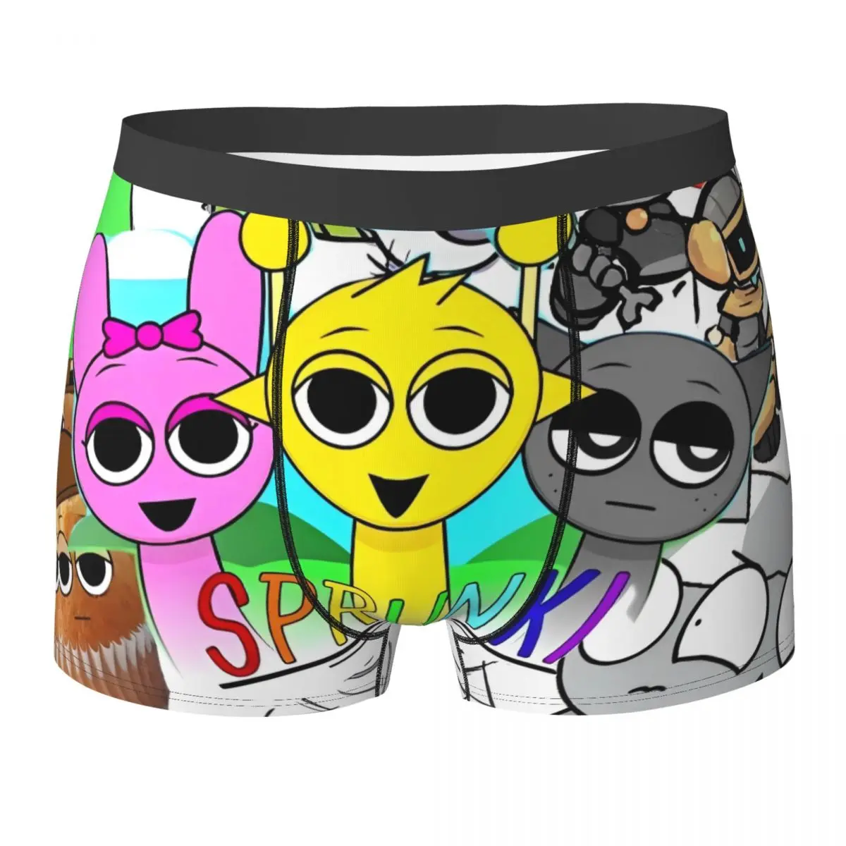 

Sprunki Incredibox Game Нижнее белье Забавные трусики Боксеры с принтом Короткая сумка Мужские боксеры большого размера