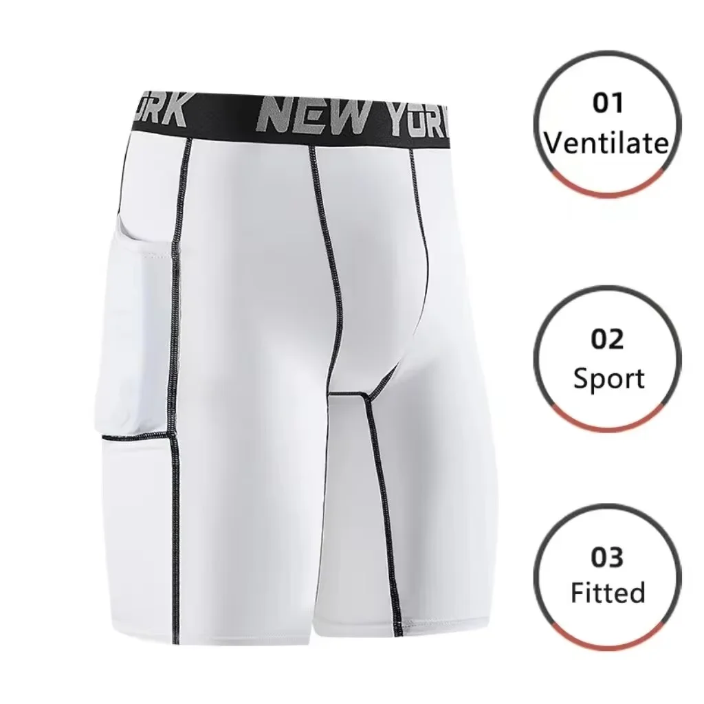 Men Boxers Sports Underwear Underpants Gym Shorts M L XL White Quick-Drying Sweatpants Moisture Absorption Fitness Pants