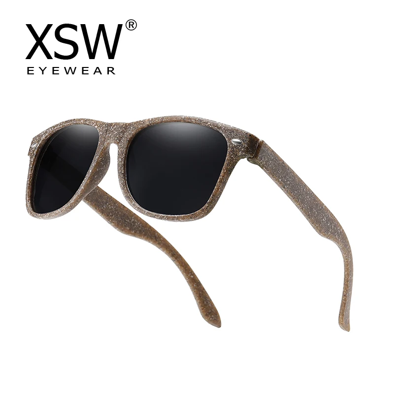 Xsw-男性と女性のための偏光木製サングラス,日焼け止め,UV 400,コーヒー素材,ブルー,グリーン,手作り,クール