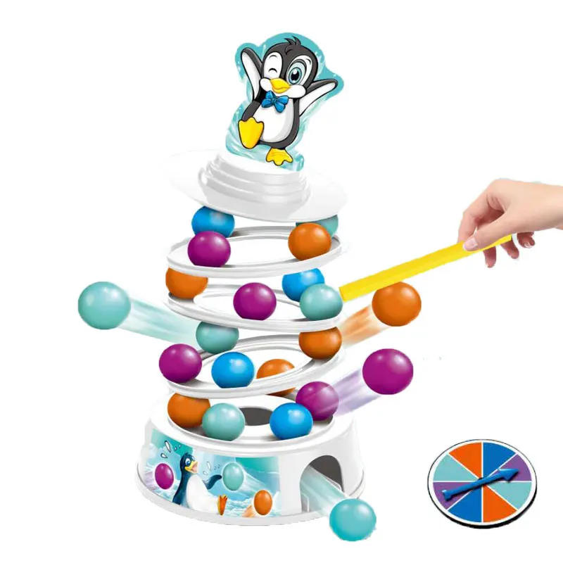 

Cartoon Animal Family Entertainment Board Games Tower Stack Penguin Balance Toy For 4+ Kids