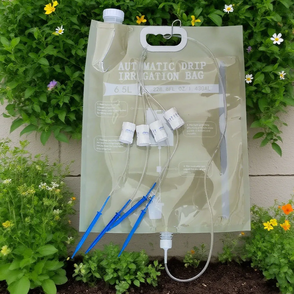 Gravity Fed Drip Irrigation Bag System For Potted Plants Adjustable Watering Tool For Indoor Garden Flowers Plant Care