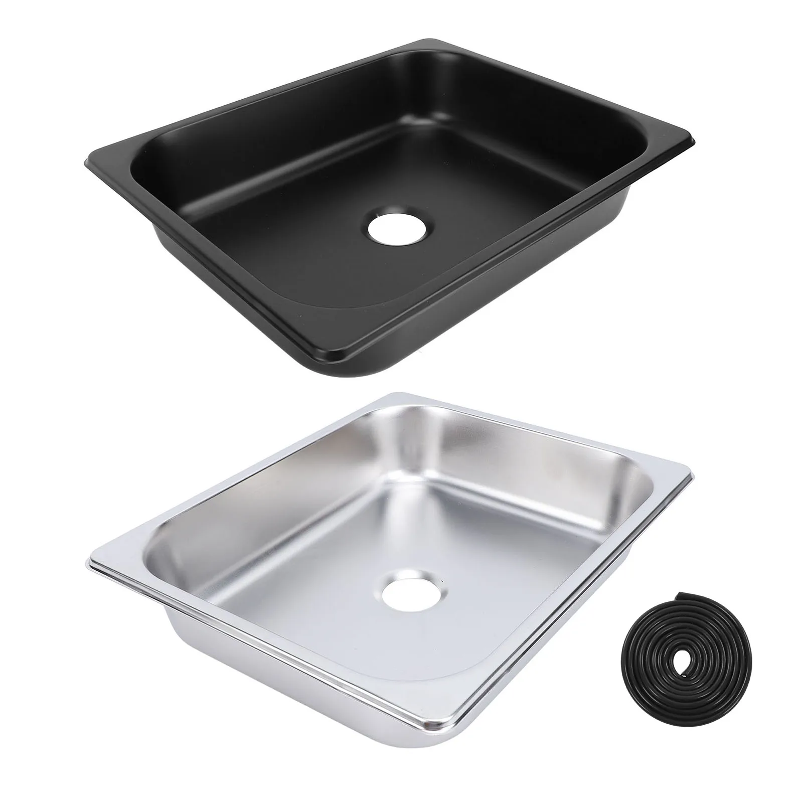 

RV Sink 304 Stainless Steel Efficient Drainage Square Kitchen Bathroom Wash Sink with 40mm Outlet for Caravan Motorhome Boat