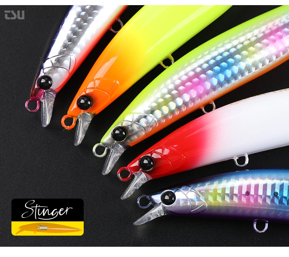 TSURINOYA High Strength Ultra-long Casting Sinking Minnow Stinger 125S 125mm 28g Saltwater Fishing Lure Artificial Hard Baits