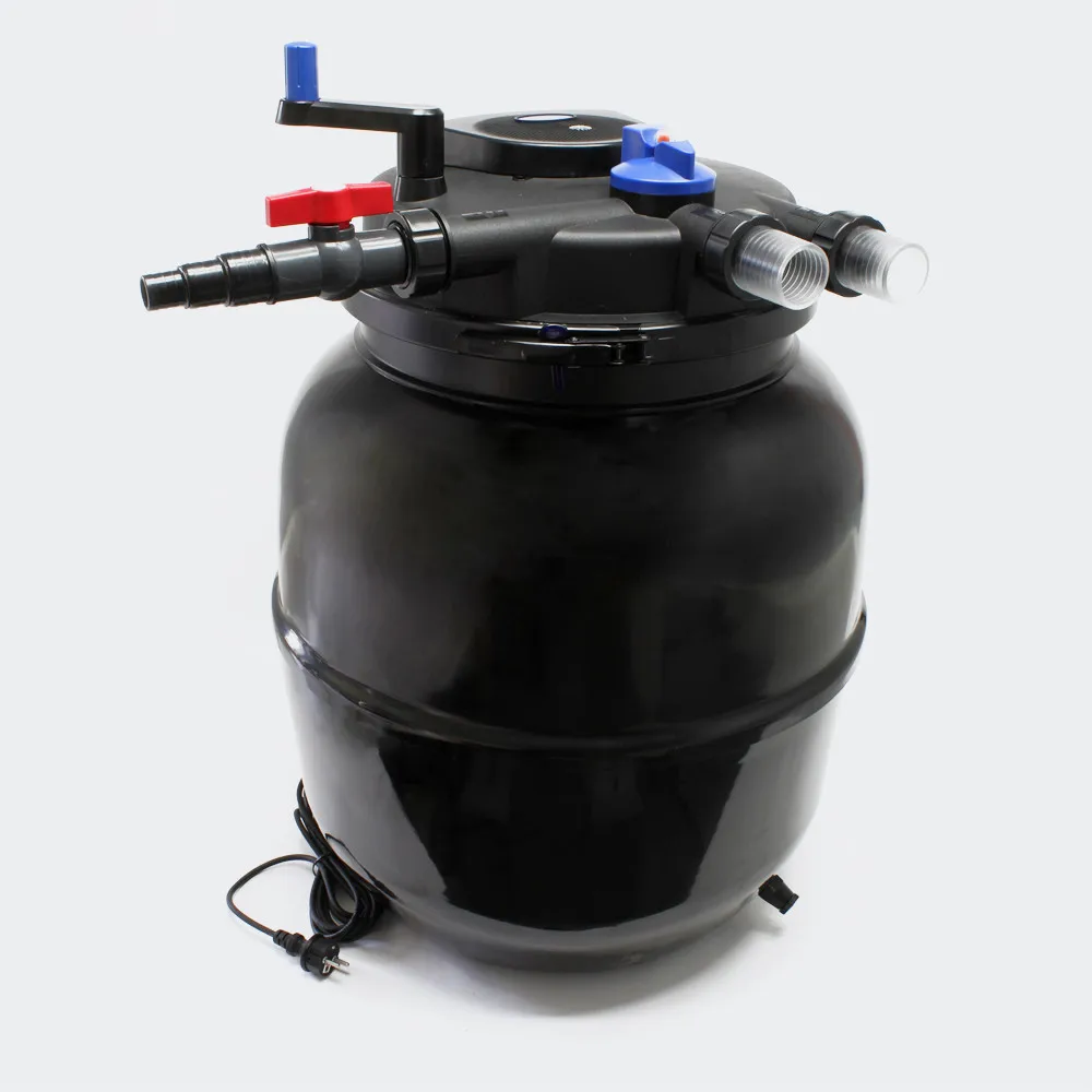 

55W UVC Light 13000l/h Max Flow-through Pressure Filter Bio Pond Filter for Home Garden CPF-50000