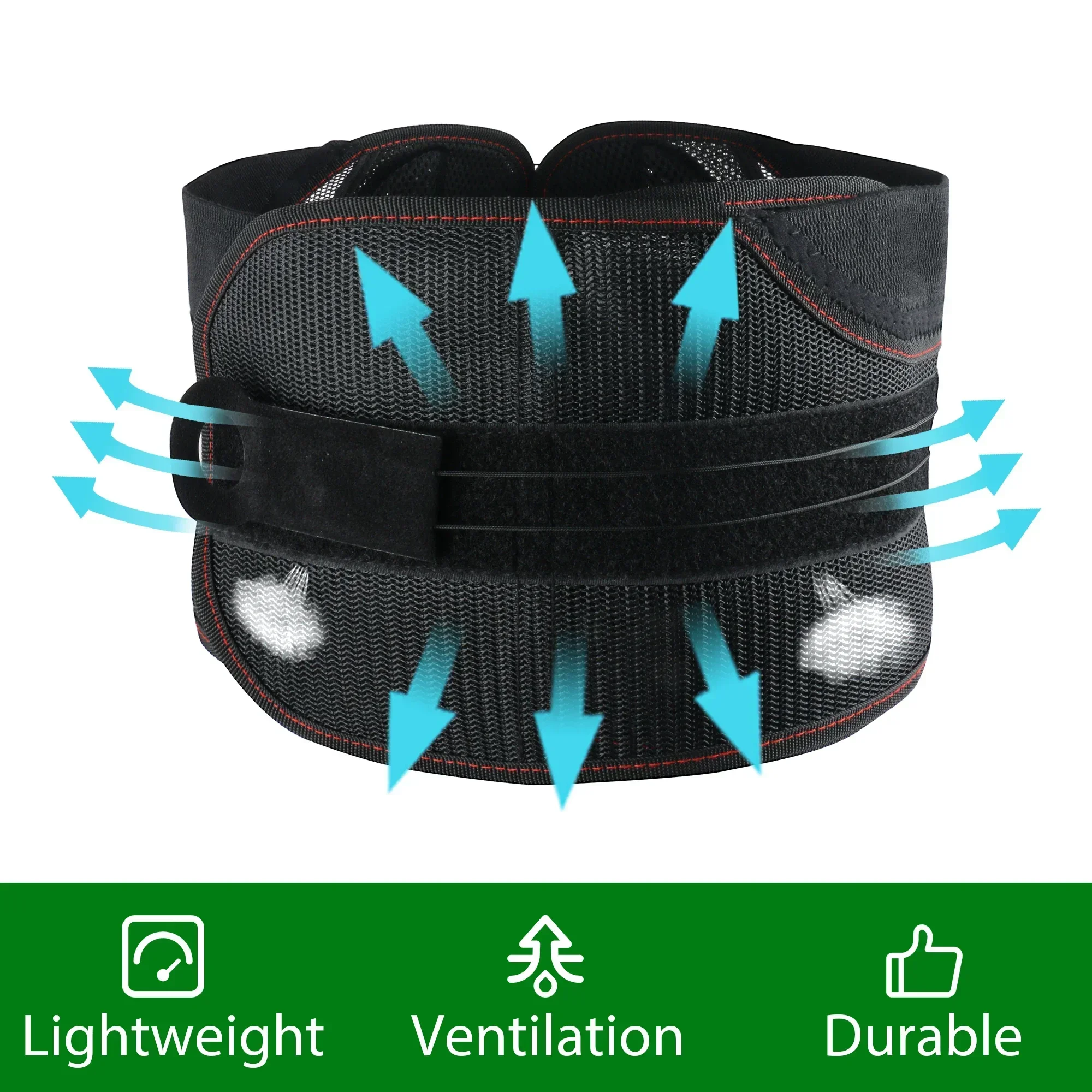 Lumbar Support Belt for Lower Back Pain Relief, Herniated Disc - Sport Waist Brace with Adjustable Compression Pulley