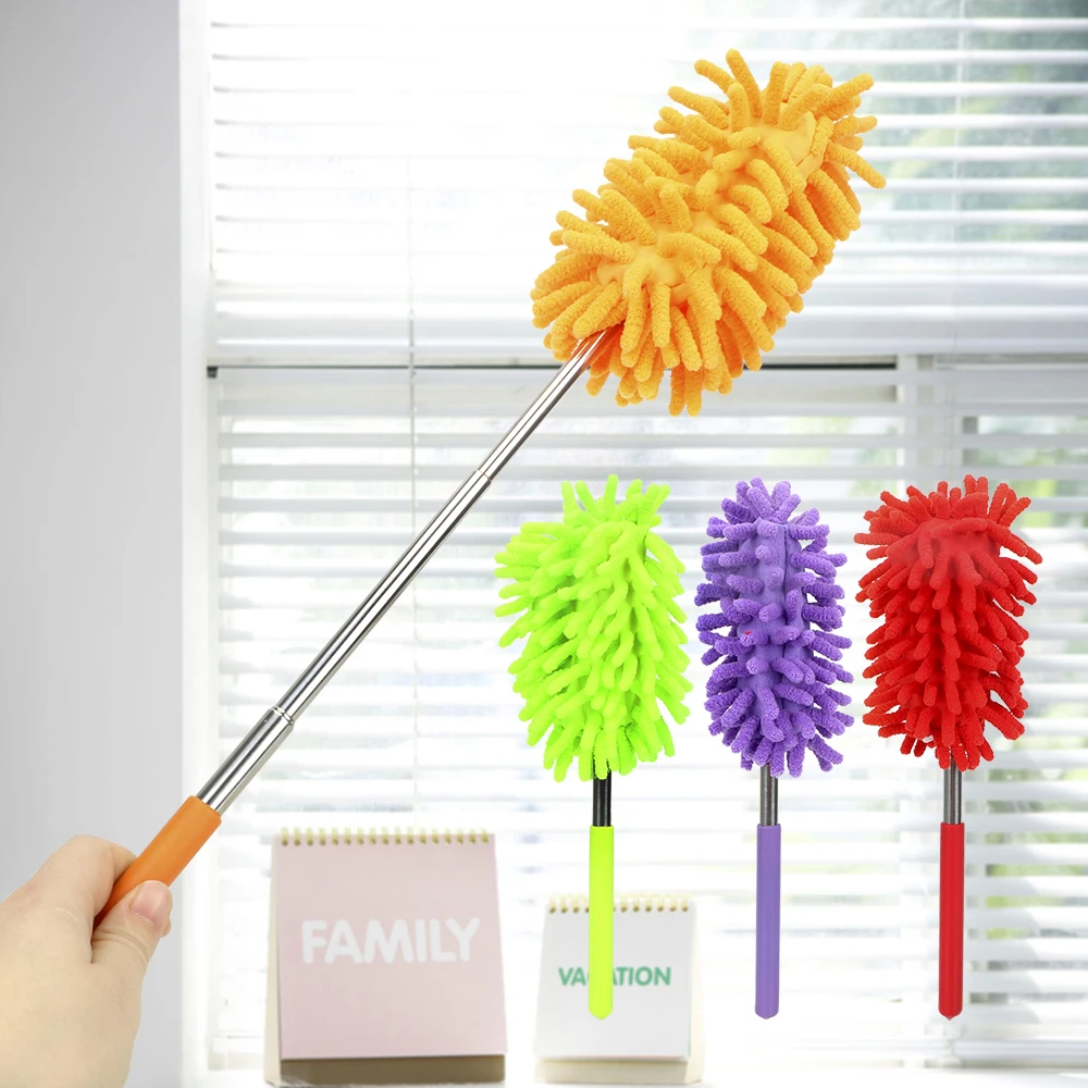 Home Car Cleaner Chenille Soft Microfibre Washing Tool Telescopic Dust Remover Dusters Cleanning Brush