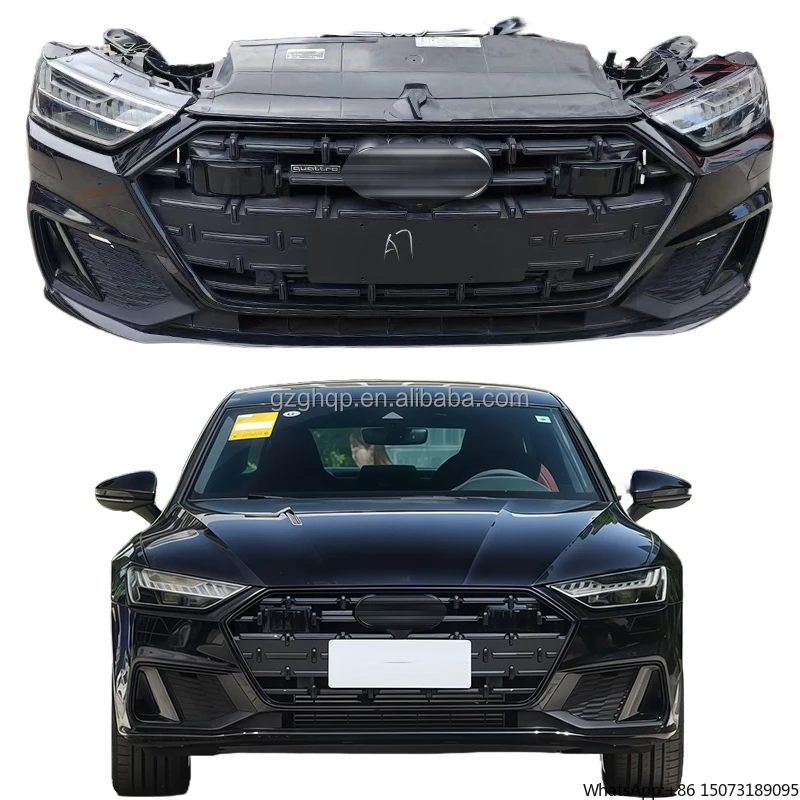 

Оригинальная высококачественная решетка переднего бампера в сборе с вентилятором, подходит для бампера 2022-2025 A7 A7L S7 Black Knight Style