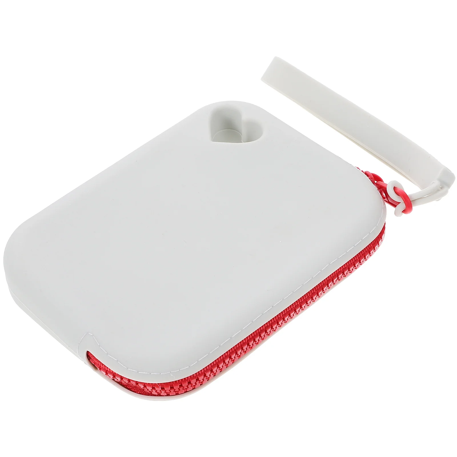 

Silicone Coin Purse Grey Size L Portable Minimalist Zippered Small Wallet Travel Storage Bag for Men Women Coin Purse