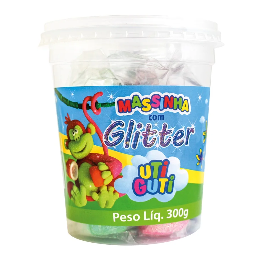 GLITTER Dough Soft 6 Colors POT 300g ICU GUTI - Canson