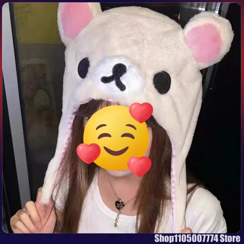 Kawaii Rilakkuma Korilakkuma الدب Ushanka قبعة قبعة الشتاء لطيف للنساء الفتيات الفتيان الاطفال الكرتون أنيمي قبعة Gorras الهدايا #2