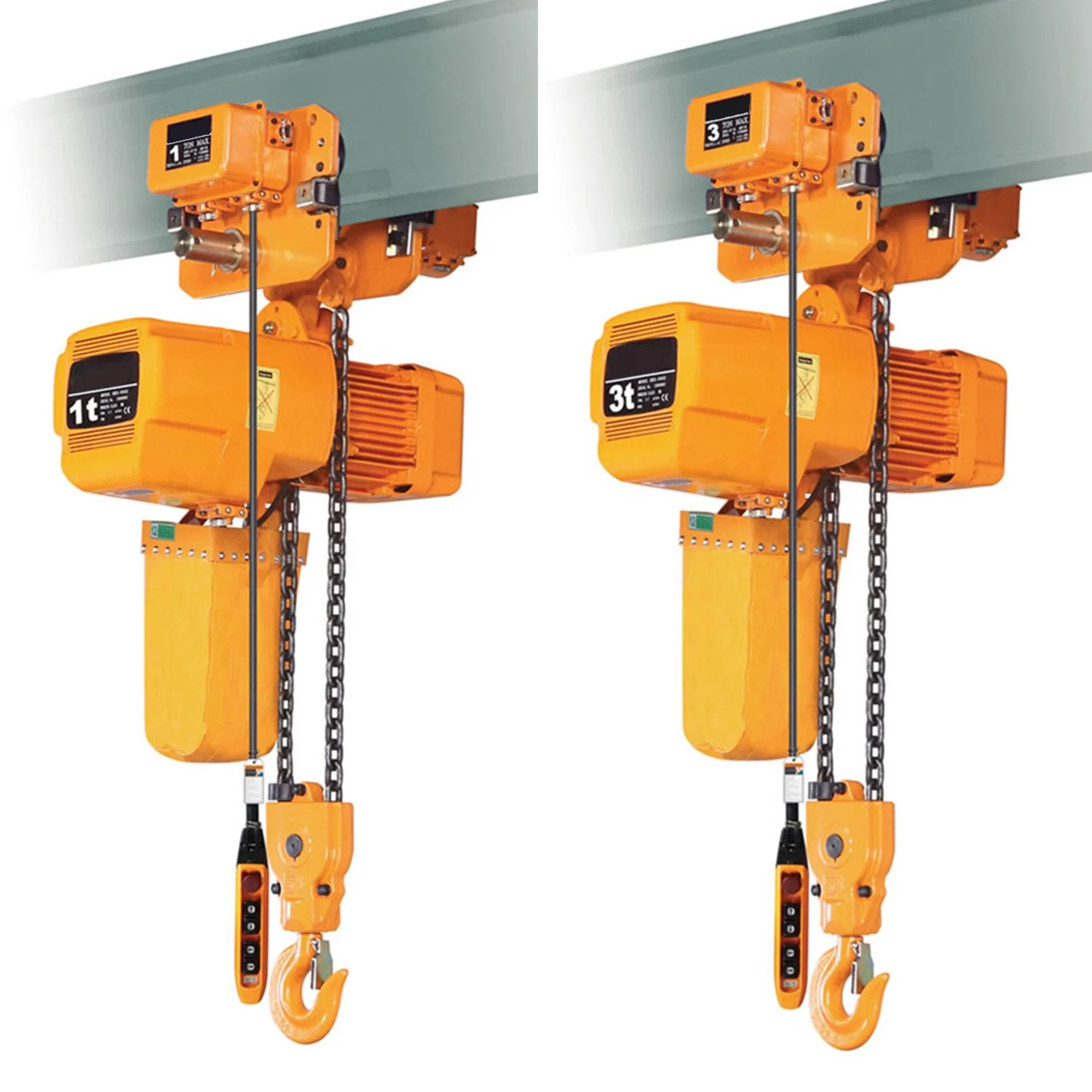 

1 Ton Electric Hoists With Motor 380v 50Hz 3ton Portable Wireless Remote Control Electric Chain Hoist