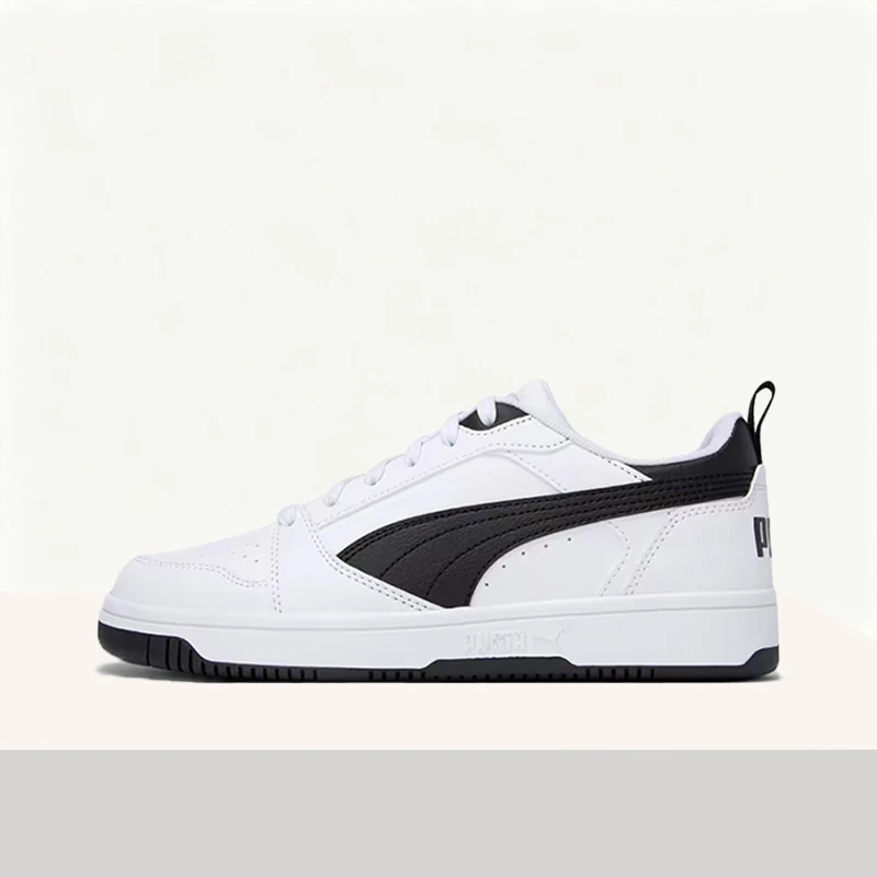 Puma Rebound V6 Versatile,Stylish,Low-Top,Lightweight,Soft,and Comfortable Casual Sneakers (Unisex) in Black and White 392328-02