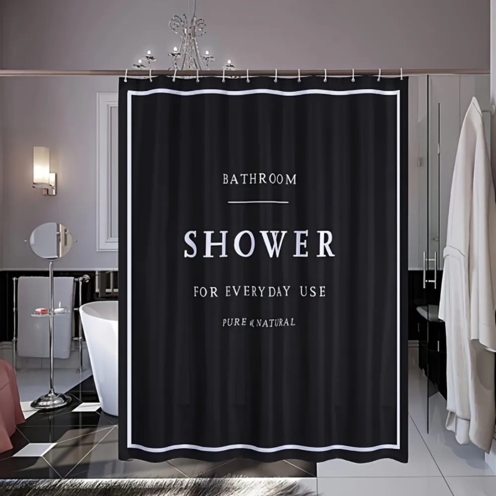 

VIKAMA черная водонепроницаемая занавеска для душа с минималистичным принтом для перегородки ванны, окон ванной комнаты и домашнего декора, занавески для ванной