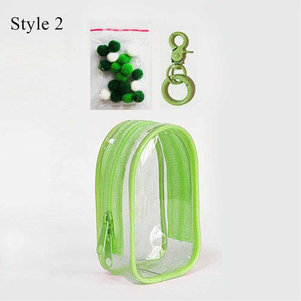 10CM Colorful Storage Pouch Bag Transparent Thicken Mystery Box Plush Dolls Storage Pouch Double Zippers Keychain Organizer Case