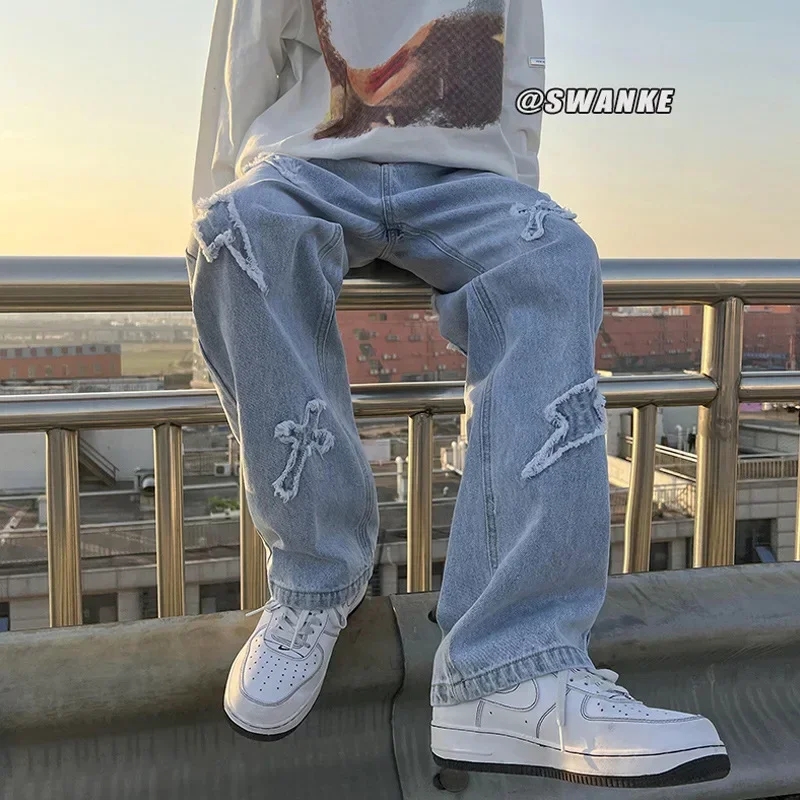 Female Clothing Blue Jeans Woman High Waist Korean Fashion Women's Jeans 2025 Trend Streetwear Vintage Clothes Y2k Pants Denim