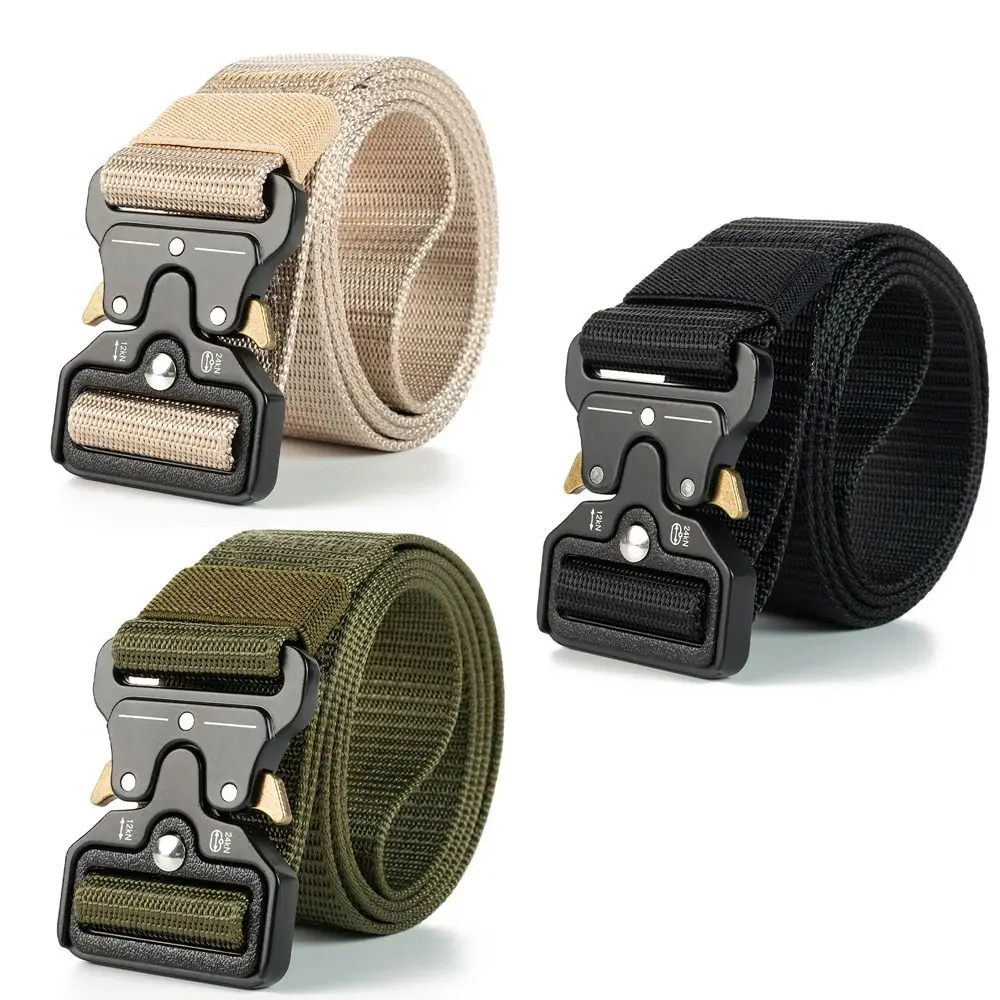 New Outdoor Sport Men Belt Big Size Cloth Fabric Buckle Belt Nylon Belts Outdoor Hunting