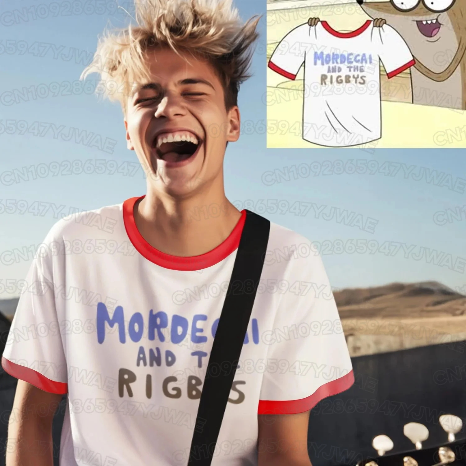 Summer Women's Men's Mordecai and the Rigbys Ringer Tee Unisex Ringer Short Sleeve Casual T-shirt Mordecai Shirt
