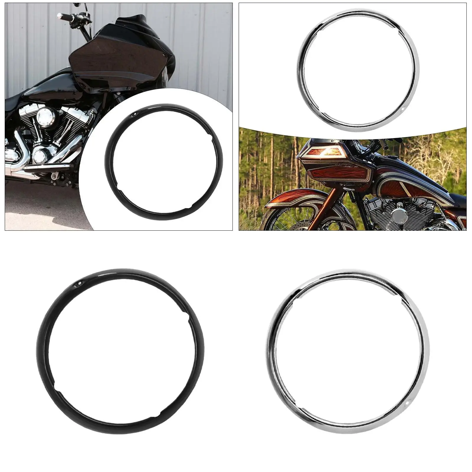 Motorcycle Headlight Lamp Trim Ring Cover, Headlight Assembly ,Repair Parts, Headlight Trim Ring Easy to Install