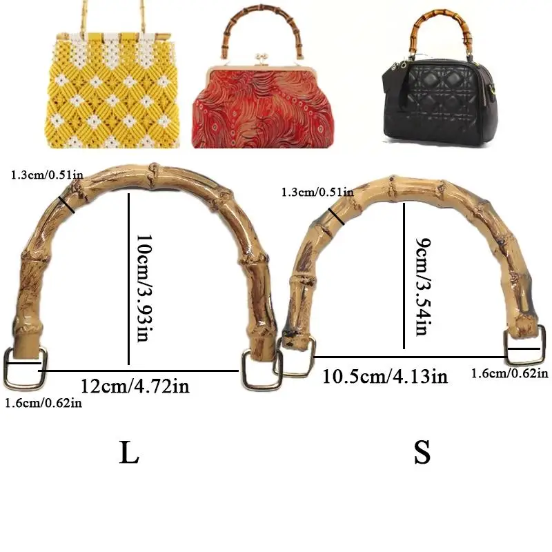

Detachable Bamboo Handbag Band Handle Replacement DIY Making Handmade Shoulder Bag Strap Accessory Gift Box Handle With Buckle