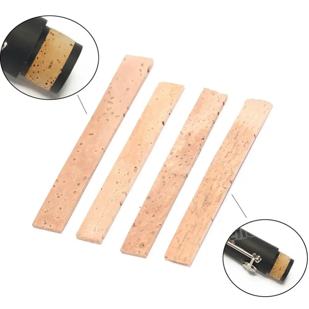 4PCS/Set Natural Cork Clarinet Neck Cork Repair Replacement Musical Instrument Parts Clarinet Interface Sax Joint Corks Sheets