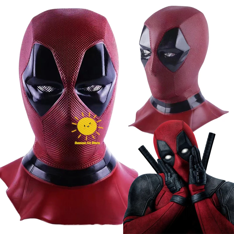 BEAST KINGDOM Deadpool Maschera Cosplay Halloween Lattice Copricapo Casco per Costume di Carnevale per Adulti Puntelli Maschere Forniture per Feste Regali