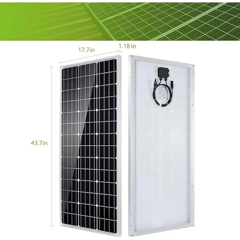 100W Monocrystalline Solar Panel Kit 12V Off Grid System RV Boat Homes 30A Charge Controller Solar Cables Z Mounting Brackets