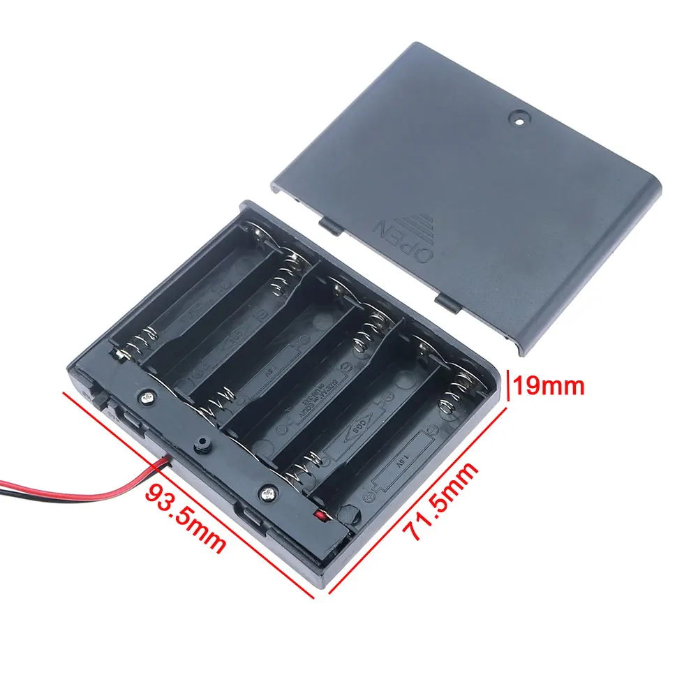 JCD 2 3 4 6 8 Slots AA Battery Holder Storage Case Box With Switch & Cover For AA Batteries Standard Container
