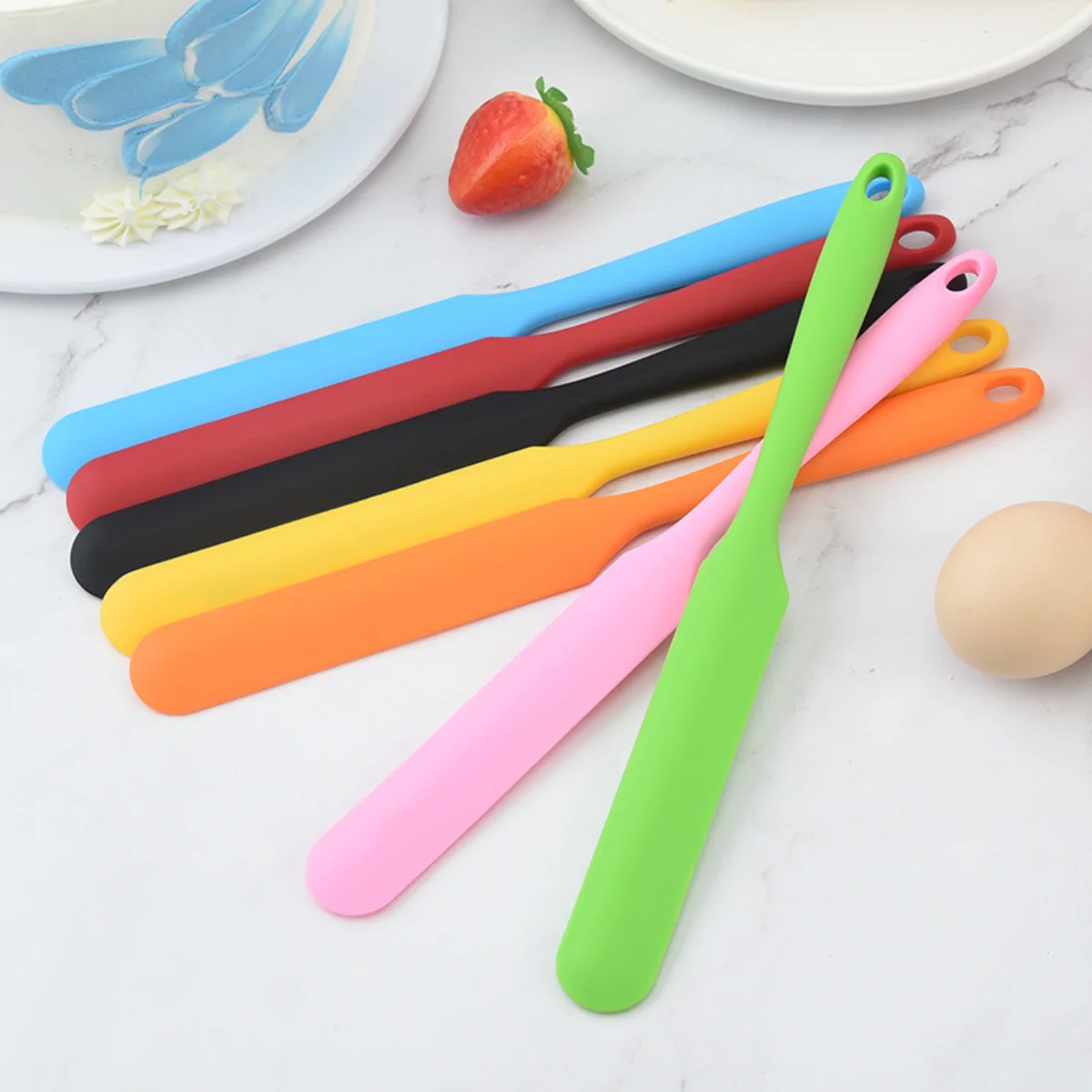 Pastry Chef Baking Exclusive Silicone Long Handle Scraper Butter Stirring Spatula Biscuit Paste Mixing Tool Cake Cream Whipping