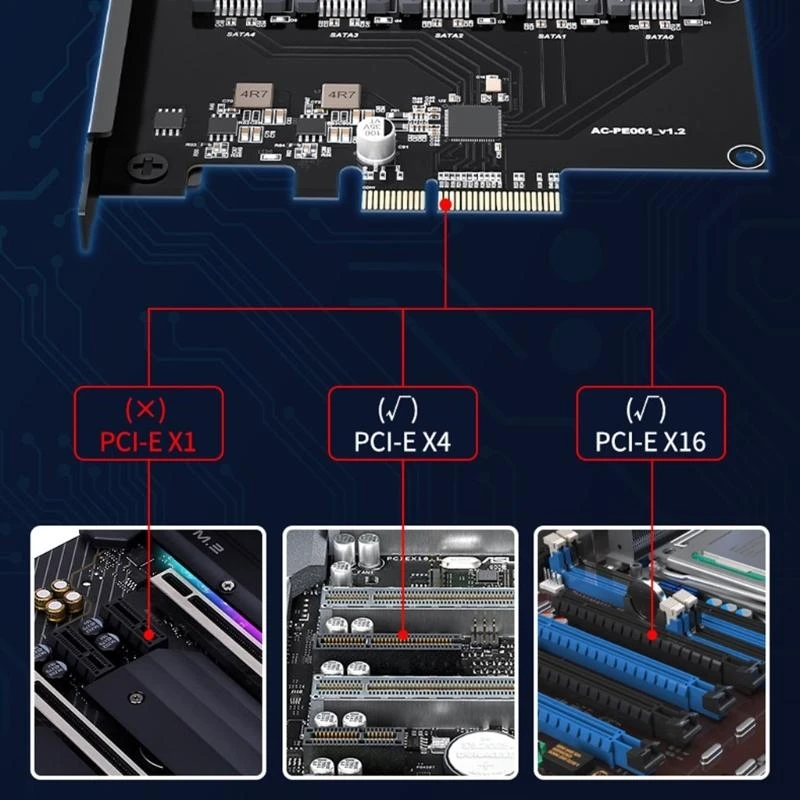 LX0B 5 Port to PCIe Expansion Card PCI for Express to Adapter Board