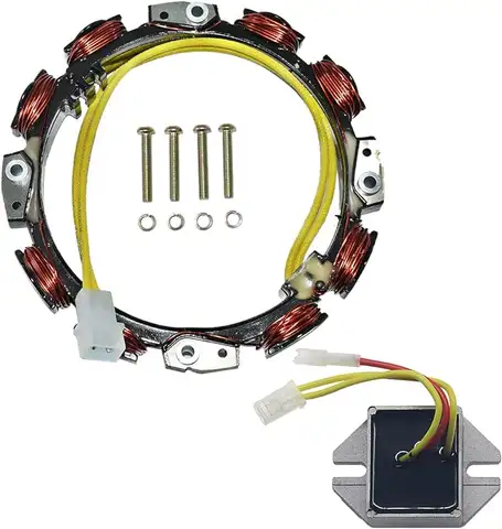 592830 Alternator with 845907 Voltage Regulator for Briggs&Stratton 394890 393374 691185 696458 691064 393295 John D Lawn Mower
