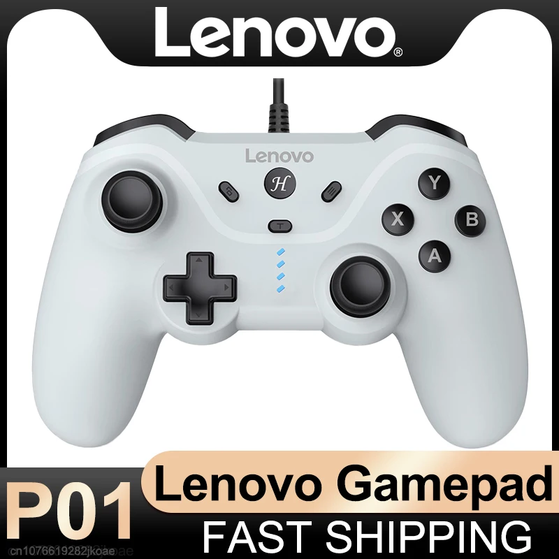 وحدة تحكم Lenovo P01 وحدة تحكم سلكية عالية الدقة عصا التحكم في القاعة للكمبيوتر الشخصي Switch 2 Android Black Myth: Wukong GamePad