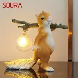 SOURA Nordic Table Lamp Creative Squirrel LED Decorative For Home Children Small Desk Light