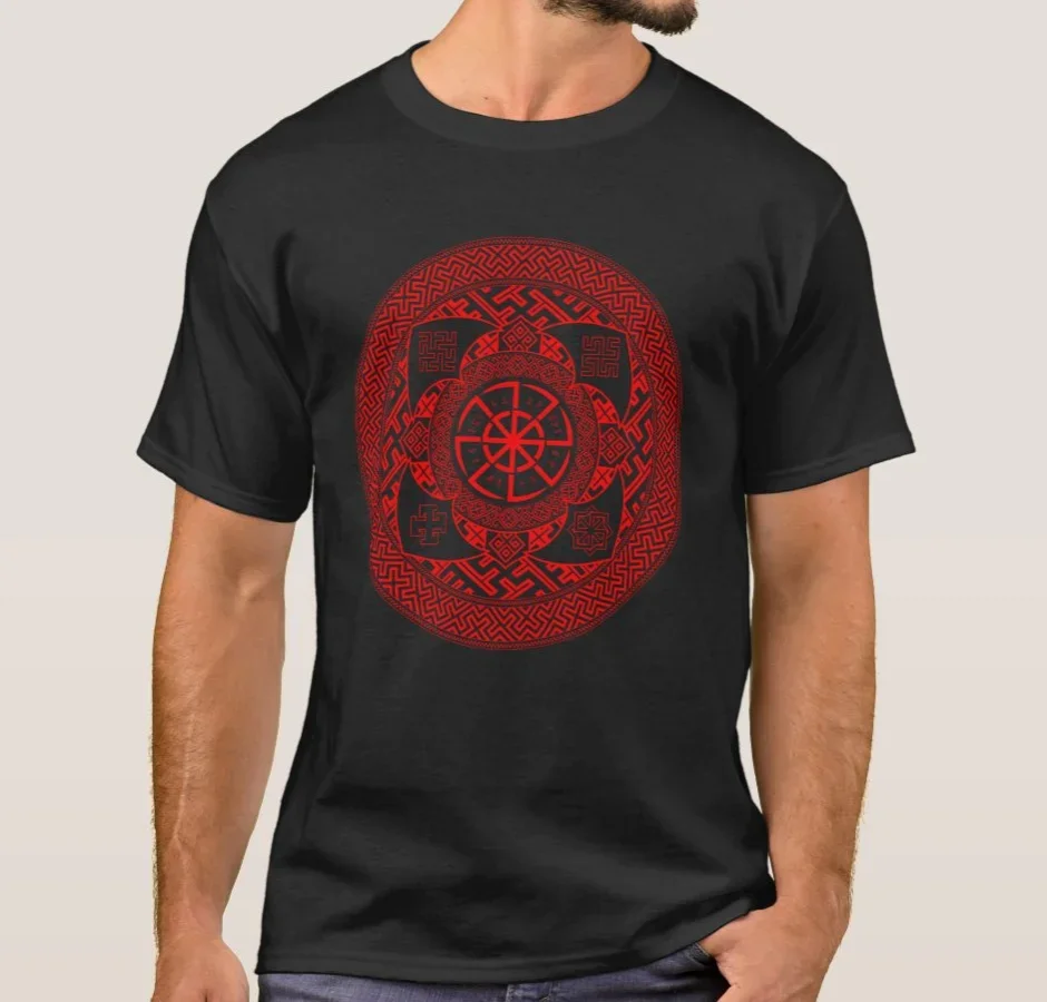 

Svetoch Double Kolovrat Slavic God Mythology Symbol Printed T-Shirt. Summer Cotton Short Sleeve O-Neck Mens T Shirt New S-3XL
