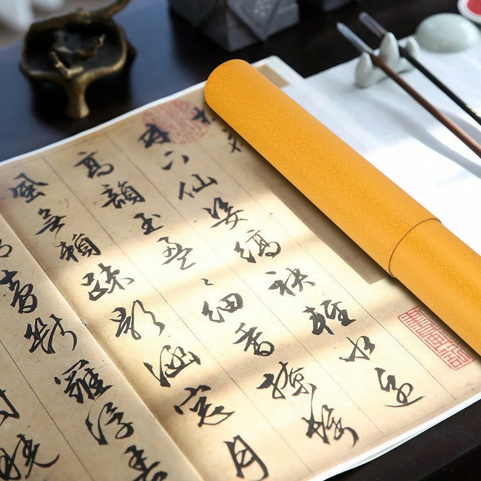 Calligraphy Scroll Tube Chinese Porcelain Design Telescopic Artwork Storage For Posters Blueprints Documents Mailing Tube