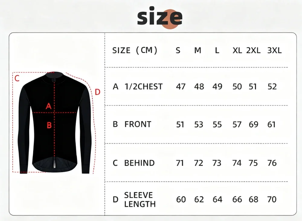 YKYWBIKE Herren Fahrradjacke Langarm Fahrradbekleidung Windjacke MTB Rennrad Jersey Winddichtes wasserdichtes Fahrradshirt – Detail 1